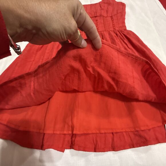 (W1) Commense Flirty Red Bohemia Short Dress, corset-style fitted waist, size s - Picture 5 of 15